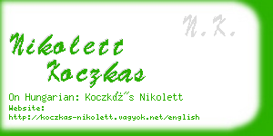 nikolett koczkas business card